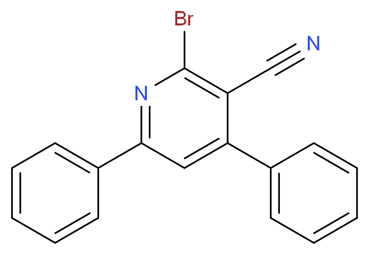 2-bromo-4,6-diphenylpyridine-3-carbonitrile_分子结构_CAS_82127-26-2