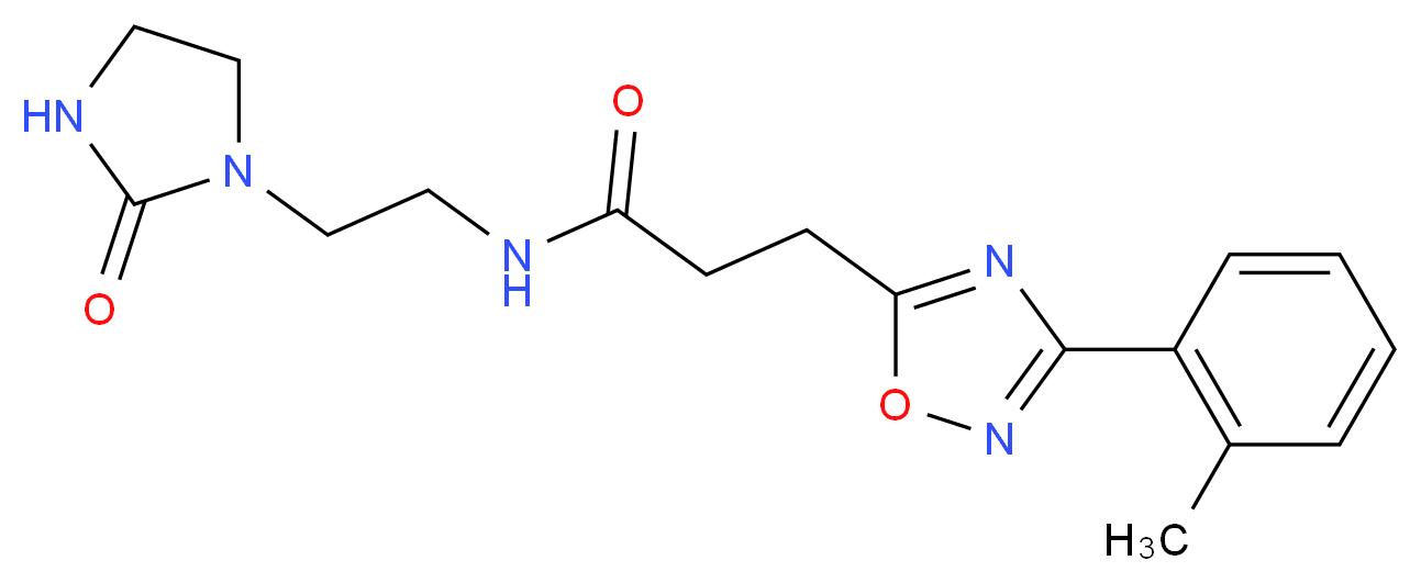 3-[3-(2-methylphenyl)-1,2,4-oxadiazol-5-yl]-N-[2-(2-oxoimidazolidin-1-yl)ethyl]propanamide_分子结构_CAS_)