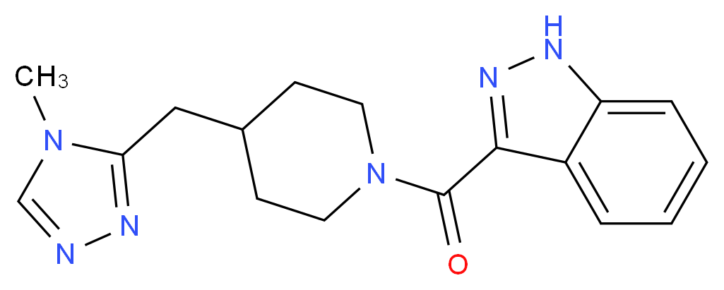3-({4-[(4-methyl-4H-1,2,4-triazol-3-yl)methyl]piperidin-1-yl}carbonyl)-1H-indazole_分子结构_CAS_)