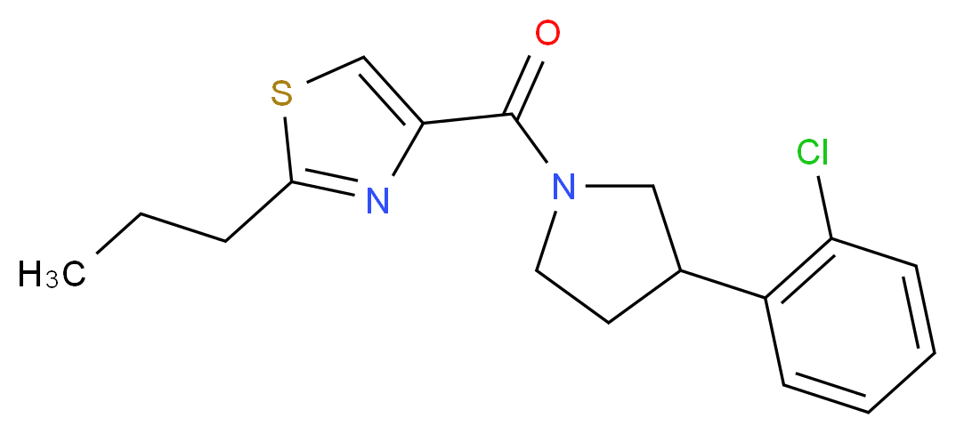 4-{[3-(2-chlorophenyl)-1-pyrrolidinyl]carbonyl}-2-propyl-1,3-thiazole_分子结构_CAS_)