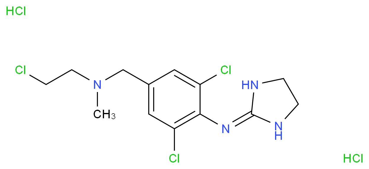 (2E)-N-(2,6-dichloro-4-{[(2-chloroethyl)(methyl)amino]methyl}phenyl)imidazolidin-2-imine dihydrochloride_分子结构_CAS_70107-07-2