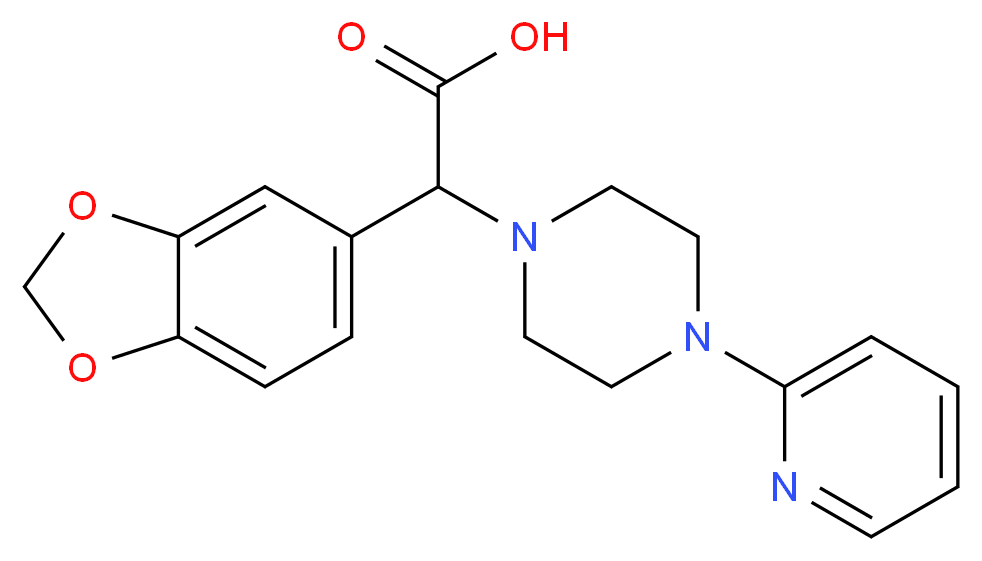 1,3-benzodioxol-5-yl(4-pyridin-2-ylpiperazin-1-yl)acetic acid_分子结构_CAS_)