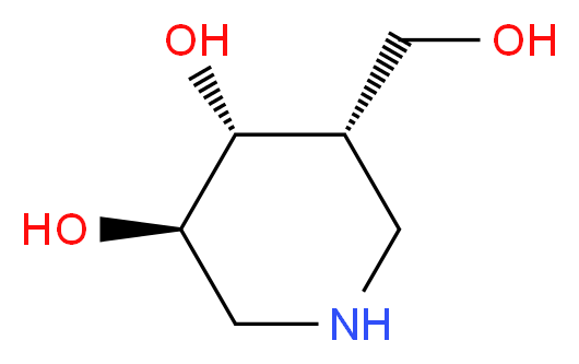 (3R,4R,5S)-5-(hydroxymethyl)piperidine-3,4-diol_分子结构_CAS_202979-51-9