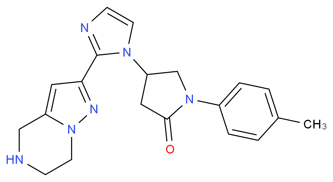 1-(4-methylphenyl)-4-[2-(4,5,6,7-tetrahydropyrazolo[1,5-a]pyrazin-2-yl)-1H-imidazol-1-yl]-2-pyrrolidinone_分子结构_CAS_)