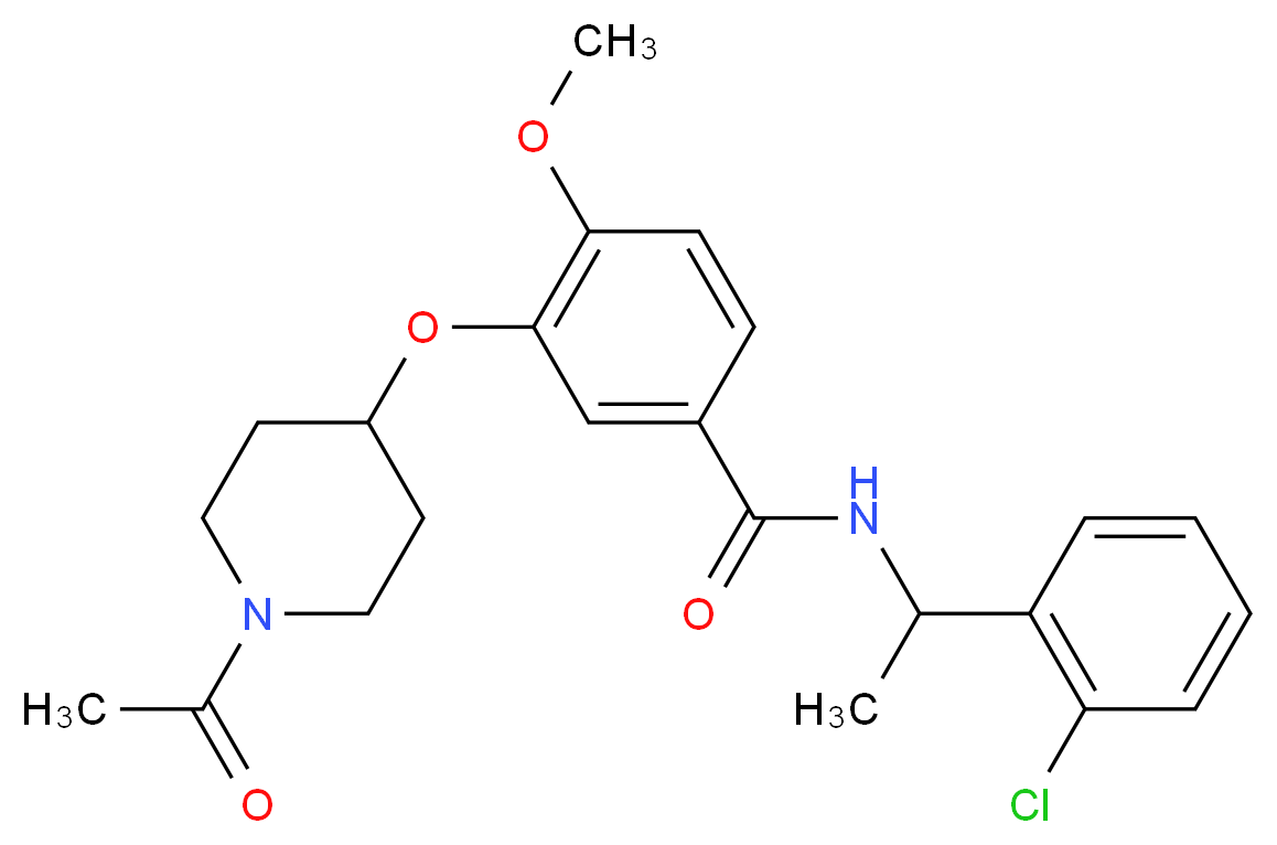 3-[(1-acetyl-4-piperidinyl)oxy]-N-[1-(2-chlorophenyl)ethyl]-4-methoxybenzamide_分子结构_CAS_)
