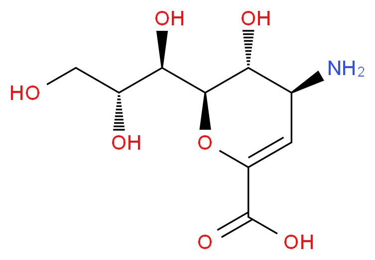 4-Amino-2,6-anhydro-3,4-dideoxy-D-glycero-D-galacto-non-2-enoic Acid_分子结构_CAS_263155-12-0)