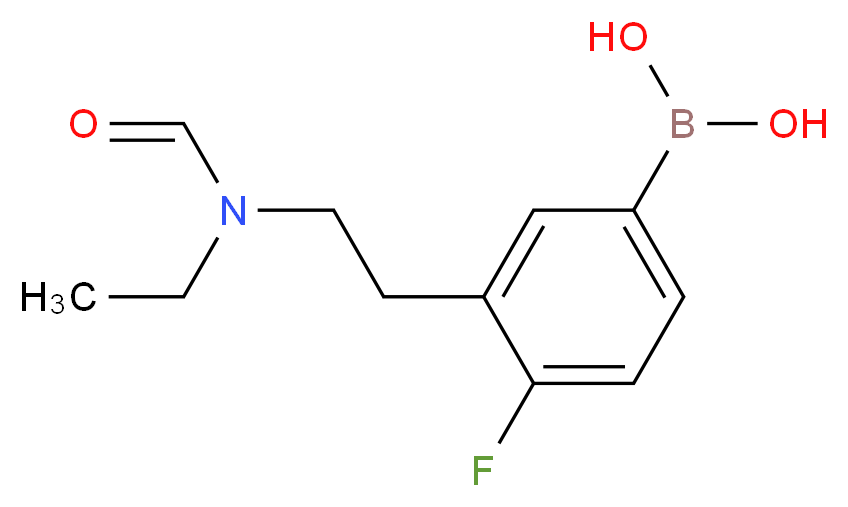 {3-[2-(N-ethylformamido)ethyl]-4-fluorophenyl}boronic acid_分子结构_CAS_874219-23-5