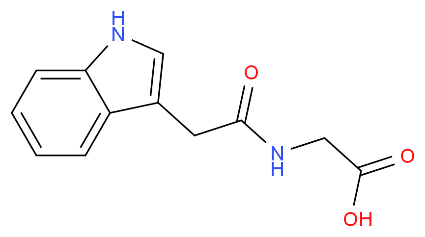 2-[2-(1H-indol-3-yl)acetamido]acetic acid_分子结构_CAS_13113-08-1