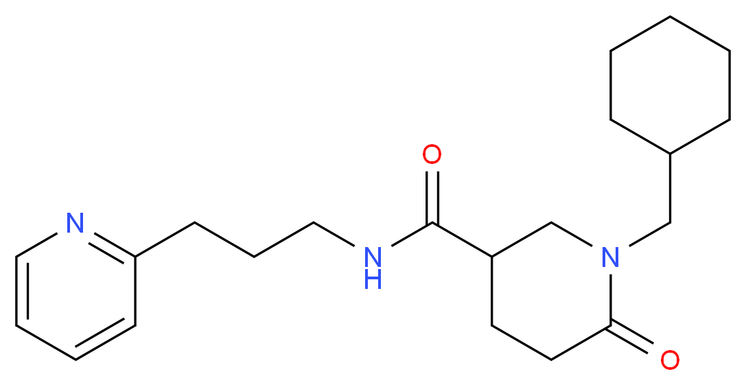 1-(cyclohexylmethyl)-6-oxo-N-[3-(2-pyridinyl)propyl]-3-piperidinecarboxamide_分子结构_CAS_)