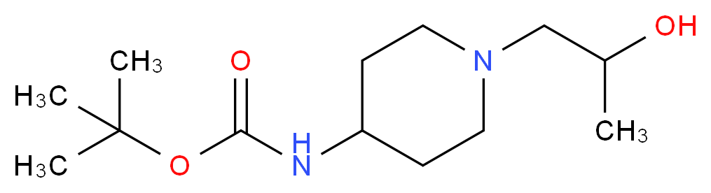 tert-Butyl 1-(2-hydroxypropyl)-piperidin-4-ylcarbamate_分子结构_CAS_891494-65-8)