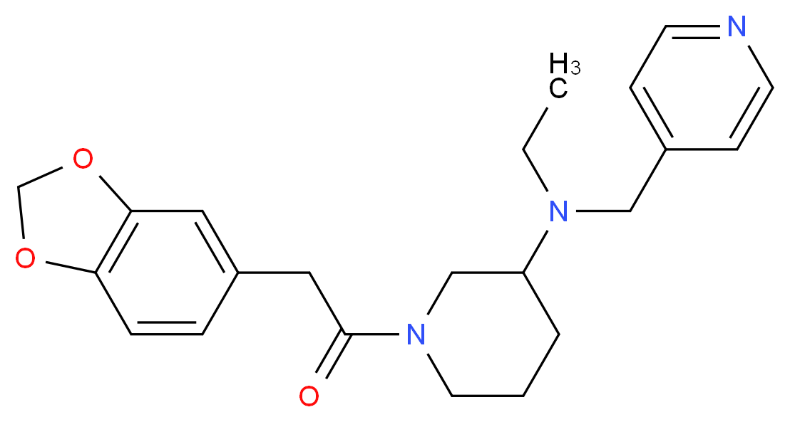 1-(1,3-benzodioxol-5-ylacetyl)-N-ethyl-N-(4-pyridinylmethyl)-3-piperidinamine_分子结构_CAS_)
