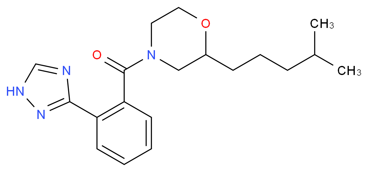 2-(4-methylpentyl)-4-[2-(1H-1,2,4-triazol-3-yl)benzoyl]morpholine_分子结构_CAS_)