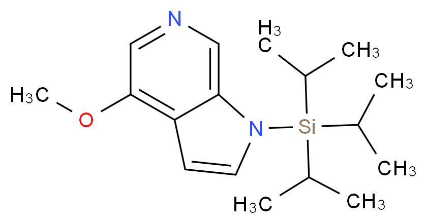 4-Methoxy-1-(triisopropylsilyl)-1H-pyrrolo[2,3-c]pyridine_分子结构_CAS_1186311-03-4)