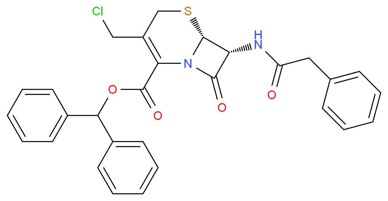 7-Phenylacetamide-3-chloromethyl-3-cephem-4-carboxylic Acid Diphenylmethyl Ester_分子结构_CAS_64308-63-0)