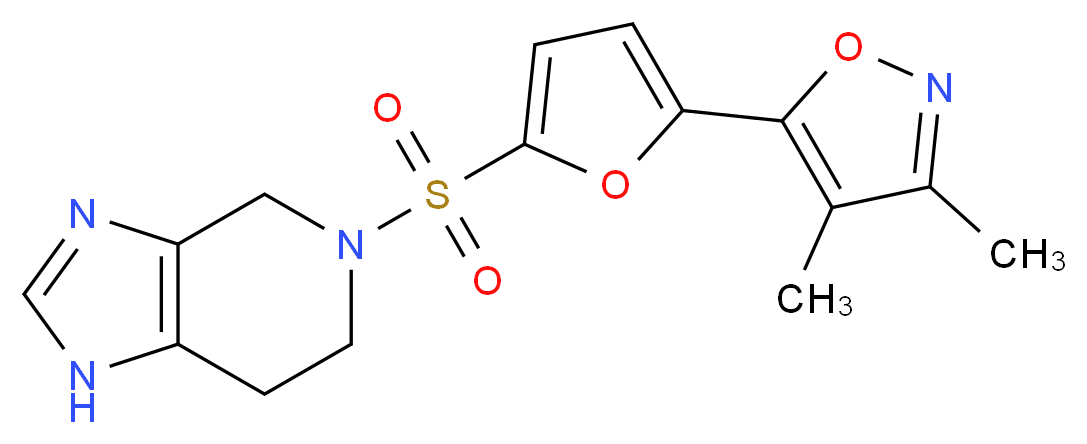 5-{[5-(3,4-dimethylisoxazol-5-yl)-2-furyl]sulfonyl}-4,5,6,7-tetrahydro-1H-imidazo[4,5-c]pyridine_分子结构_CAS_)