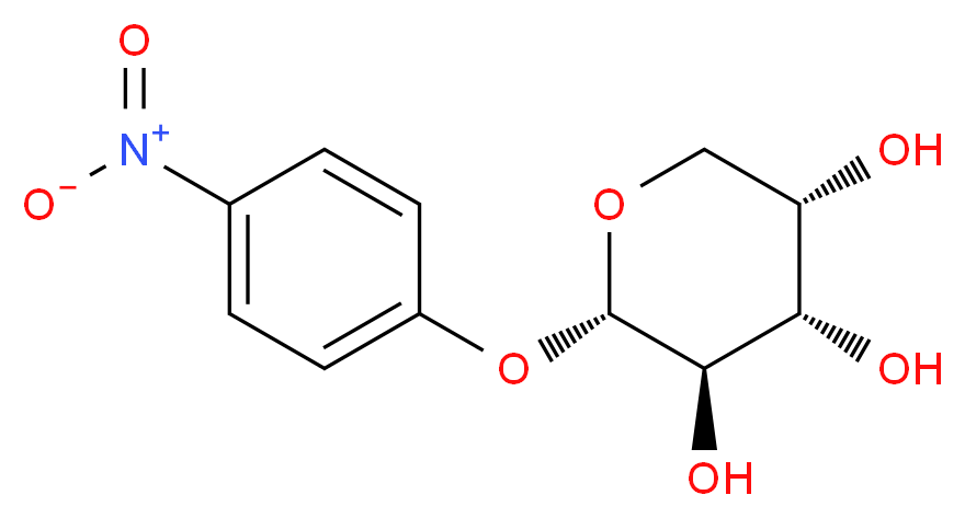 (2S,3R,4S,5S)-2-(4-Nitrophenoxy)tetrahydro-2H-pyran-3,4,5-triol_分子结构_CAS_1223-07-0)