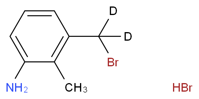 3-[bromo(<sup>2</sup>H<sub>2</sub>)methyl]-2-methylaniline hydrobromide_分子结构_CAS_57414-76-3