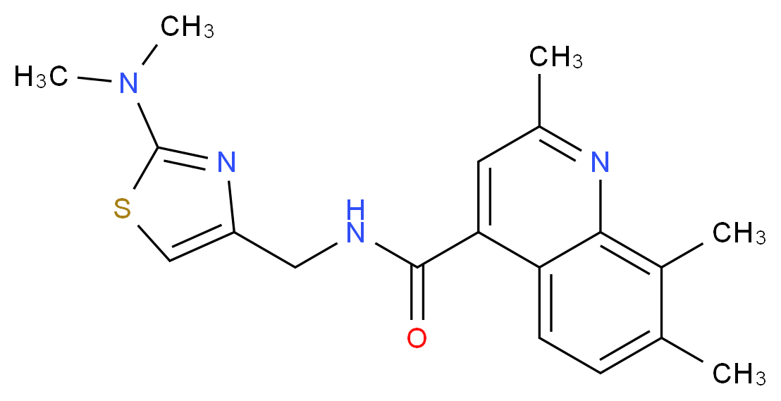 N-{[2-(dimethylamino)-1,3-thiazol-4-yl]methyl}-2,7,8-trimethyl-4-quinolinecarboxamide_分子结构_CAS_)