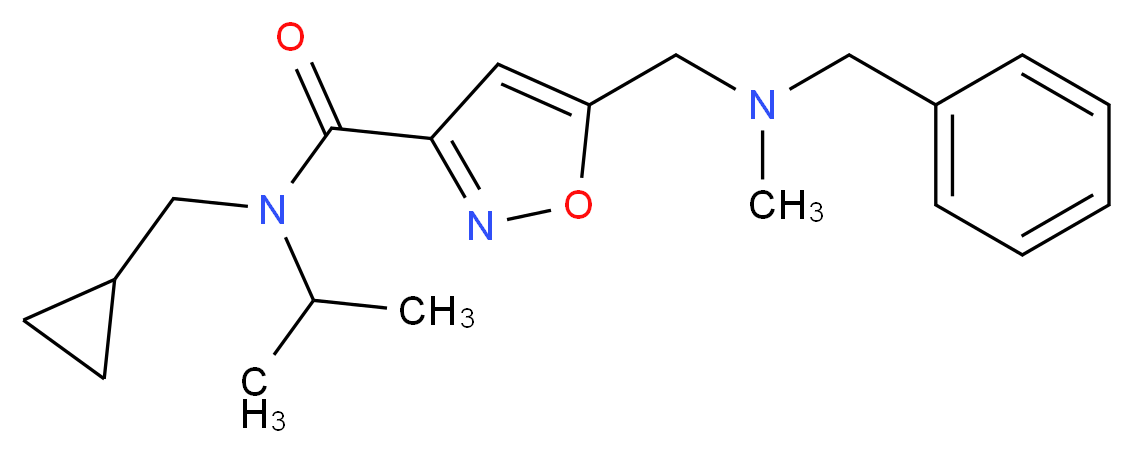 5-{[benzyl(methyl)amino]methyl}-N-(cyclopropylmethyl)-N-isopropylisoxazole-3-carboxamide_分子结构_CAS_)