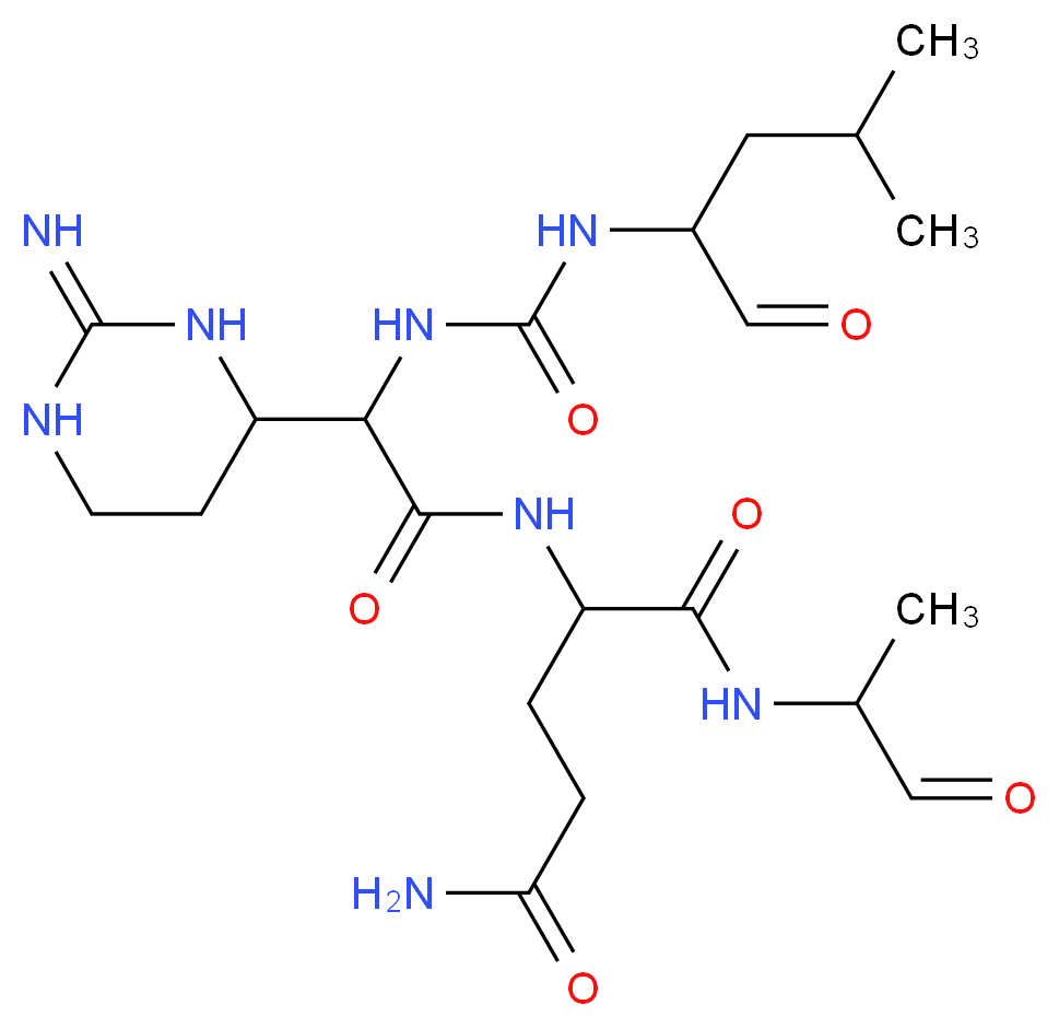 2-[2-(2-imino-1,3-diazinan-4-yl)-2-{[(4-methyl-1-oxopentan-2-yl)carbamoyl]amino}acetamido]-N-(1-oxopropan-2-yl)pentanediamide_分子结构_CAS_51798-45-9