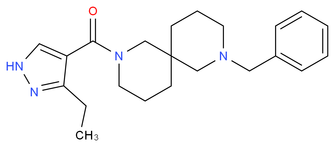 2-benzyl-8-[(3-ethyl-1H-pyrazol-4-yl)carbonyl]-2,8-diazaspiro[5.5]undecane_分子结构_CAS_)