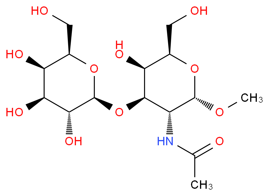 N-[(2S,3R,4R,5R,6R)-5-hydroxy-6-(hydroxymethyl)-2-methoxy-4-{[(2R,3R,4S,5R,6R)-3,4,5-trihydroxy-6-(hydroxymethyl)oxan-2-yl]oxy}oxan-3-yl]acetamide_分子结构_CAS_75669-79-3