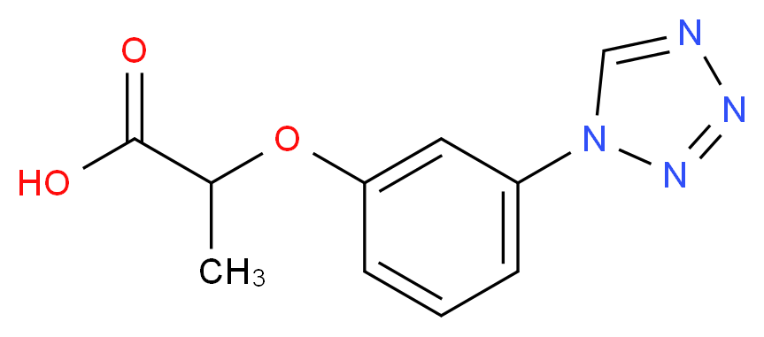 2-[3-(1H-1,2,3,4-tetrazol-1-yl)phenoxy]propanoic acid_分子结构_CAS_)