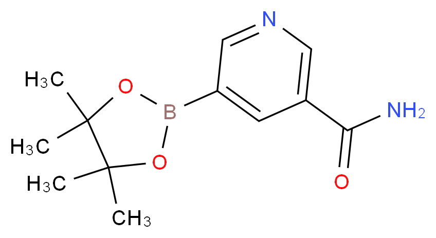 5-(tetramethyl-1,3,2-dioxaborolan-2-yl)pyridine-3-carboxamide_分子结构_CAS_1169402-51-0