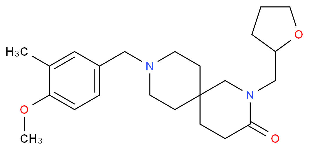9-(4-methoxy-3-methylbenzyl)-2-(tetrahydrofuran-2-ylmethyl)-2,9-diazaspiro[5.5]undecan-3-one_分子结构_CAS_)