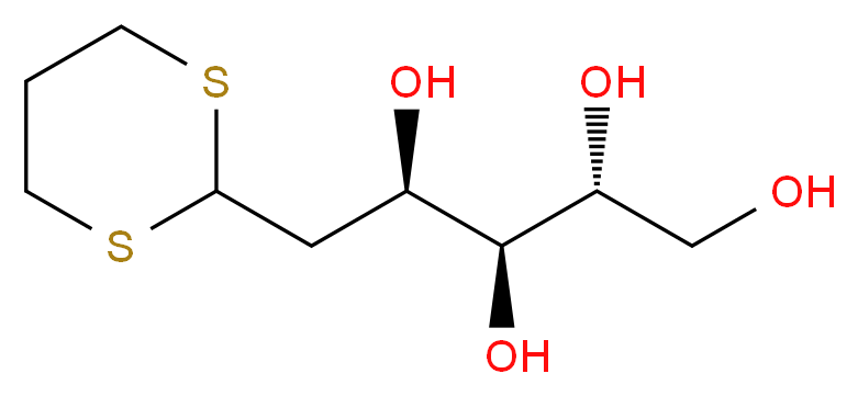 (2R,3S,4R)-5-(1,3-dithian-2-yl)pentane-1,2,3,4-tetrol_分子结构_CAS_91294-63-2