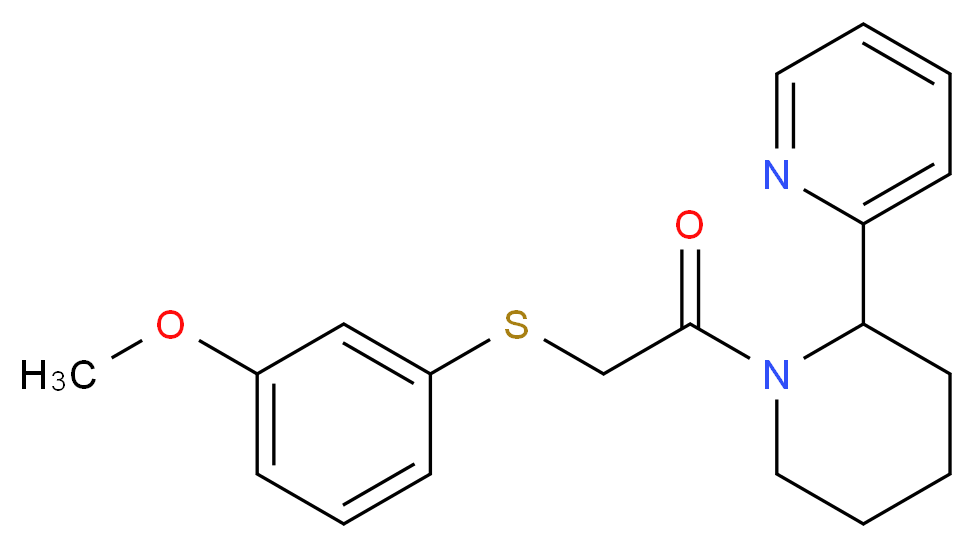 2-(1-{[(3-methoxyphenyl)thio]acetyl}-2-piperidinyl)pyridine_分子结构_CAS_)