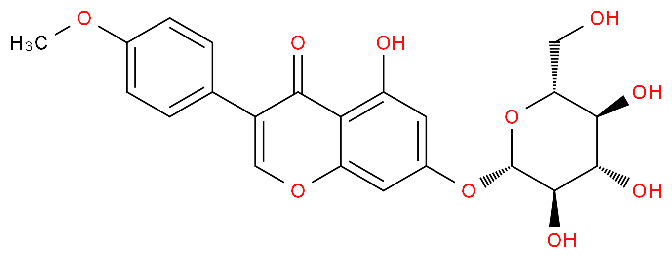 5-hydroxy-3-(4-methoxyphenyl)-7-{[(2S,3R,4S,5S,6R)-3,4,5-trihydroxy-6-(hydroxymethyl)oxan-2-yl]oxy}-4H-chromen-4-one_分子结构_CAS_5928-26-7
