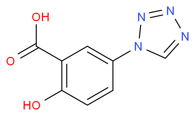 2-hydroxy-5-(1H-1,2,3,4-tetrazol-1-yl)benzoic acid_分子结构_CAS_)