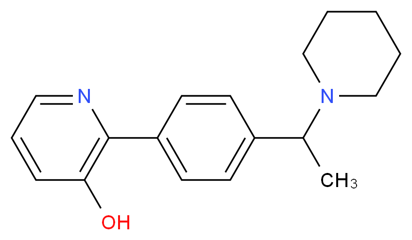 2-[4-(1-piperidin-1-ylethyl)phenyl]pyridin-3-ol_分子结构_CAS_)