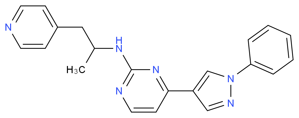 N-(1-methyl-2-pyridin-4-ylethyl)-4-(1-phenyl-1H-pyrazol-4-yl)pyrimidin-2-amine_分子结构_CAS_)