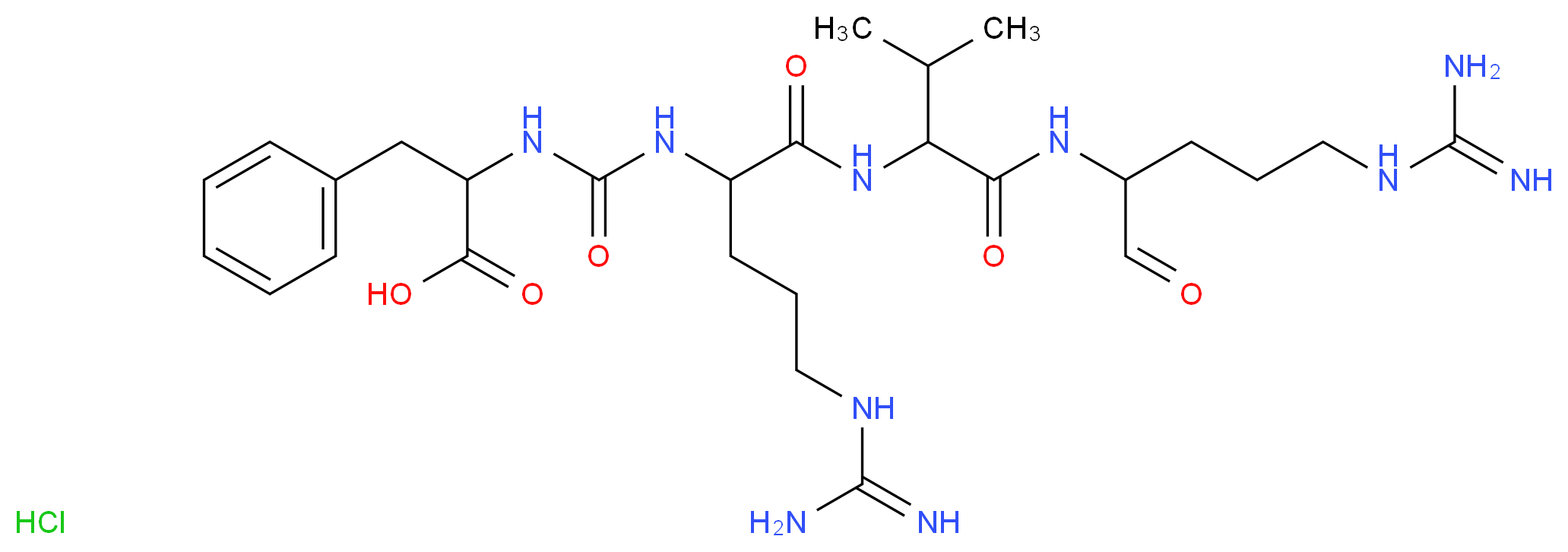 2-({[4-carbamimidamido-1-({1-[(5-carbamimidamido-1-oxopentan-2-yl)carbamoyl]-2-methylpropyl}carbamoyl)butyl]carbamoyl}amino)-3-phenylpropanoic acid hydrochloride_分子结构_CAS_37691-11-5