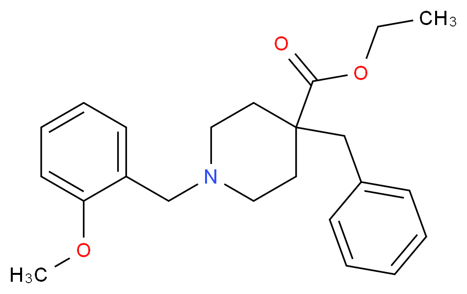 ethyl 4-benzyl-1-(2-methoxybenzyl)-4-piperidinecarboxylate_分子结构_CAS_)