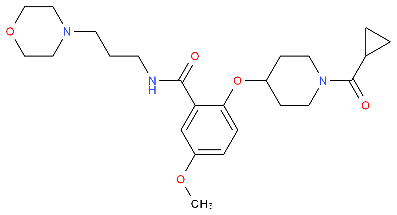 2-{[1-(cyclopropylcarbonyl)-4-piperidinyl]oxy}-5-methoxy-N-[3-(4-morpholinyl)propyl]benzamide_分子结构_CAS_)