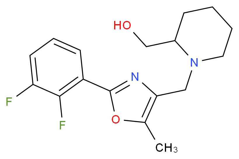 (1-{[2-(2,3-difluorophenyl)-5-methyl-1,3-oxazol-4-yl]methyl}-2-piperidinyl)methanol_分子结构_CAS_)