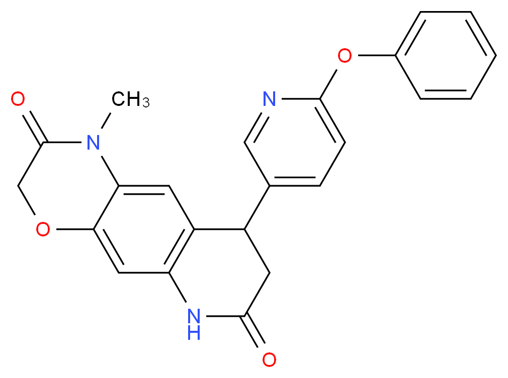 1-methyl-9-(6-phenoxypyridin-3-yl)-8,9-dihydro-1H-[1,4]oxazino[3,2-g]quinoline-2,7(3H,6H)-dione_分子结构_CAS_)
