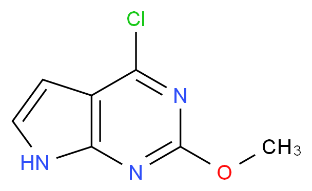 4-chloro-2-methoxy-7H-pyrrolo[2,3-d]pyrimidine_分子结构_CAS_90057-08-2