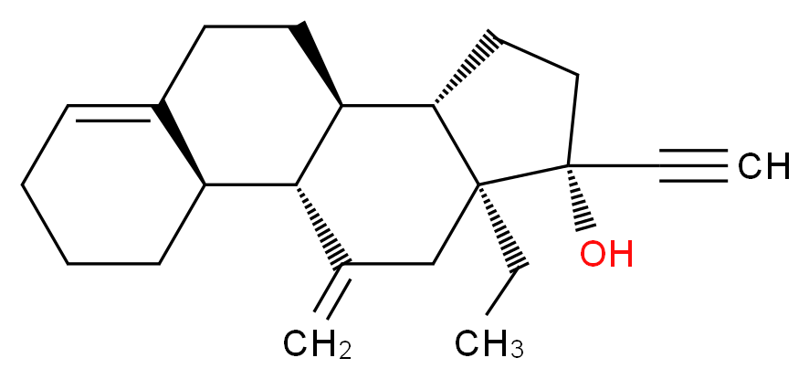 (1S,2R,10S,11S,14R,15S)-15-ethyl-14-ethynyl-17-methylidenetetracyclo[8.7.0.0<sup>2</sup>,<sup>7</sup>.0<sup>1</sup><sup>1</sup>,<sup>1</sup><sup>5</sup>]heptadec-6-en-14-ol_分子结构_CAS_54024-22-5
