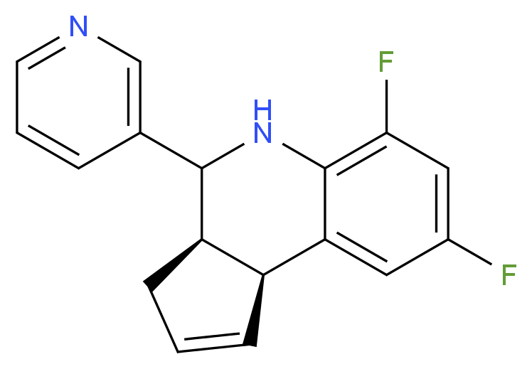 3-[(3aR,9bS)-6,8-difluoro-3H,3aH,4H,5H,9bH-cyclopenta[c]quinolin-4-yl]pyridine_分子结构_CAS_1005036-73-6