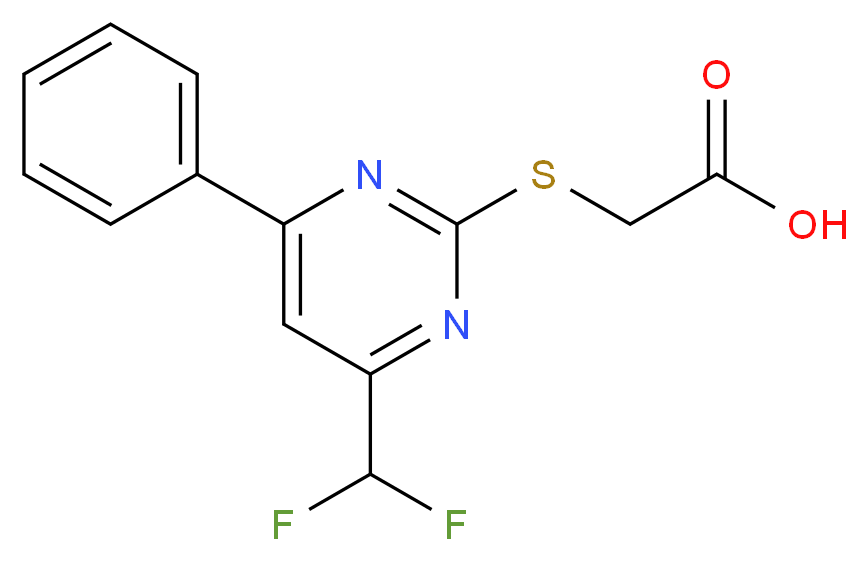 2-{[4-(difluoromethyl)-6-phenylpyrimidin-2-yl]sulfanyl}acetic acid_分子结构_CAS_333429-71-3