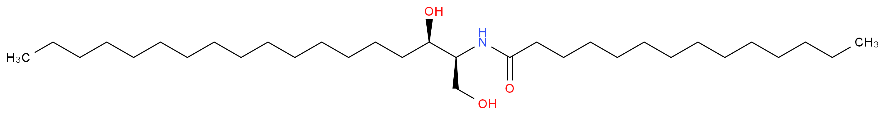 N-[(2S,3R)-1,3-dihydroxyoctadecan-2-yl]tetradecanamide_分子结构_CAS_61389-70-6
