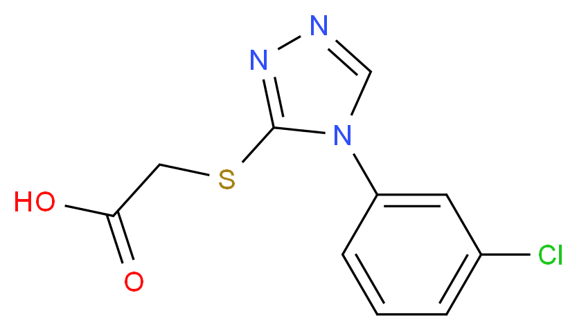 2-{[4-(3-chlorophenyl)-4H-1,2,4-triazol-3-yl]sulfanyl}acetic acid_分子结构_CAS_66297-69-6