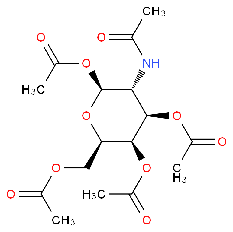 (2S,3R,4R,5R,6R)-3-Acetamido-6-(acetoxymethyl)tetrahydro-2H-pyran-2,4,5-triyl triacetate_分子结构_CAS_3006-60-8)