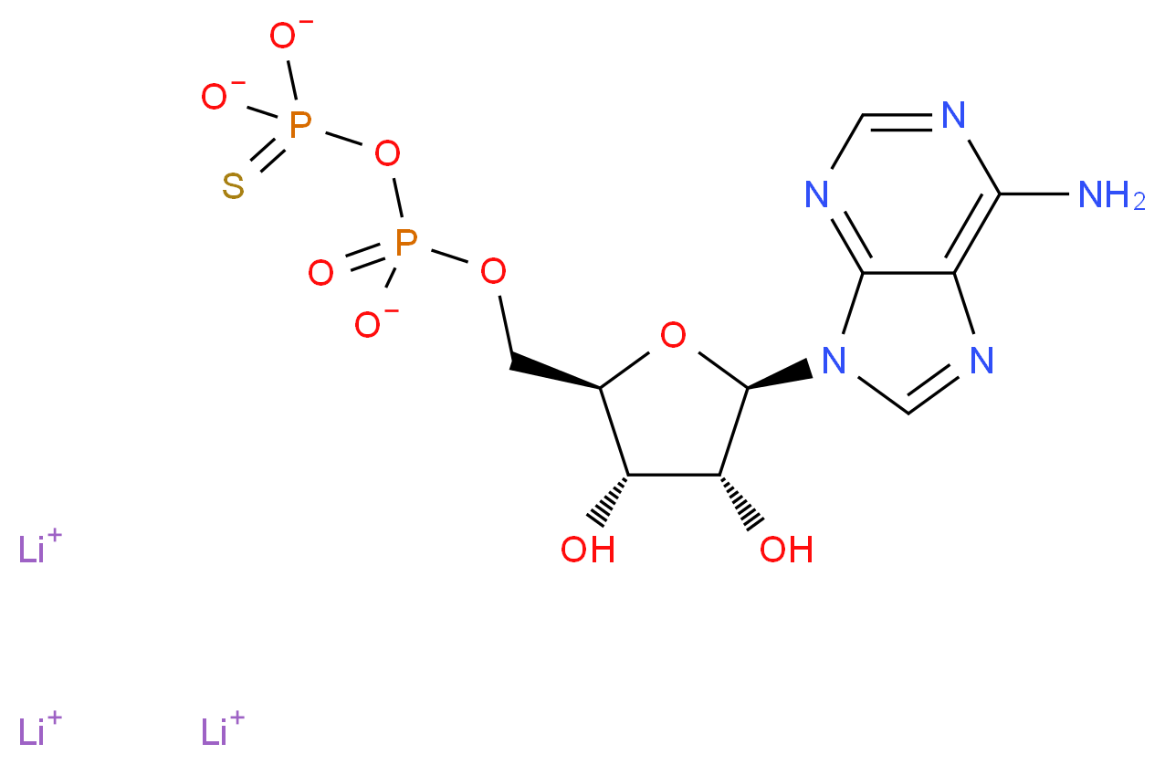 Adenosine 5′-[β-thio]diphosphate trilithium salt_分子结构_CAS_73536-95-5)