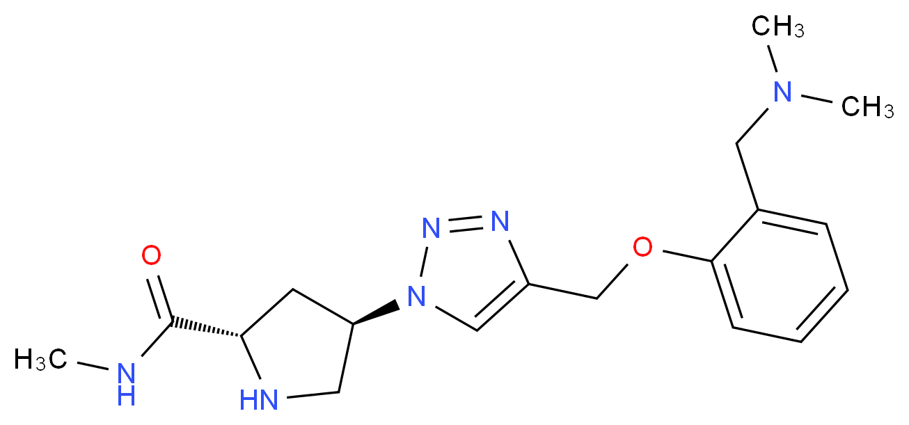 (4R)-4-[4-({2-[(dimethylamino)methyl]phenoxy}methyl)-1H-1,2,3-triazol-1-yl]-N-methyl-L-prolinamide_分子结构_CAS_)