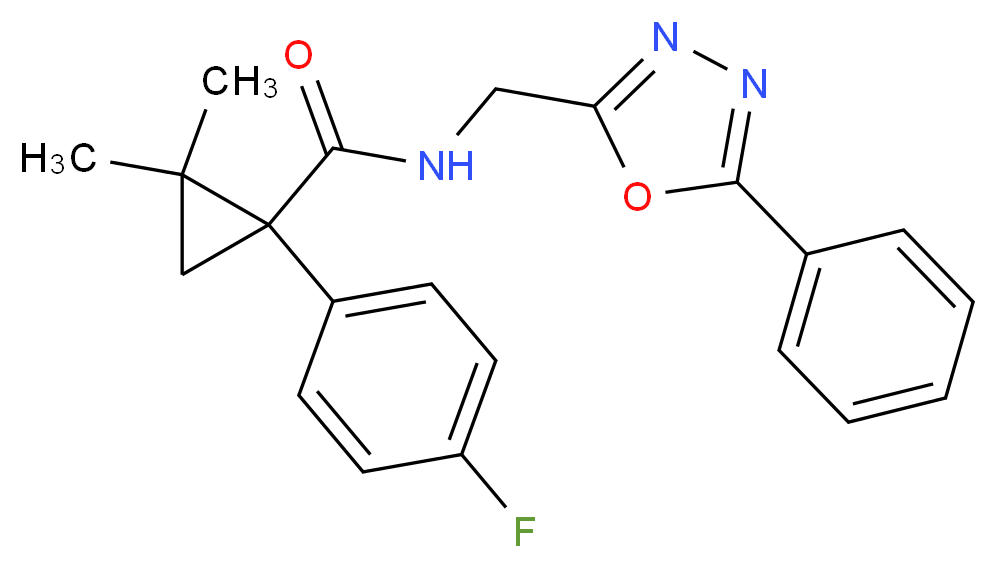1-(4-fluorophenyl)-2,2-dimethyl-N-[(5-phenyl-1,3,4-oxadiazol-2-yl)methyl]cyclopropanecarboxamide_分子结构_CAS_)